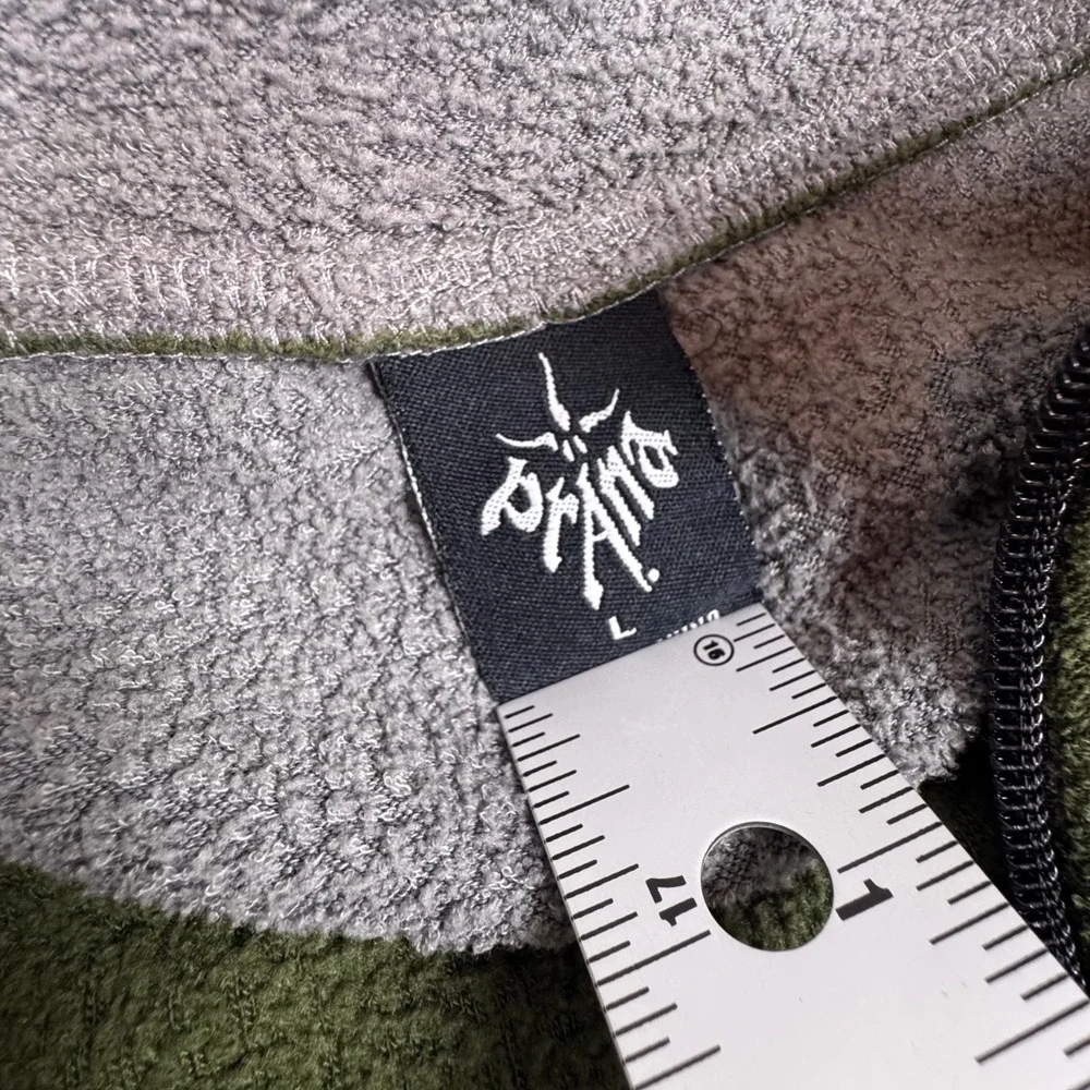 Prana Fleece Pullover Mens Large Green Quarter Zip Mock Neck‎ Raglan